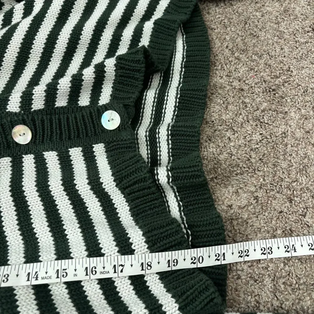 Show‎ Me Your Mumu Good Karma Cardigan Forest Green Striped Balloon Sleeves Sz L